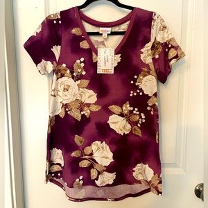 LuLaRoe Christy XS maroon white floral
